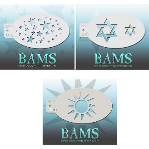 Star, Sun & Moon Face Paint Stencils
