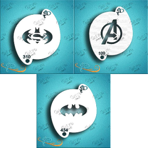 Superheroes Face Paint Stencils