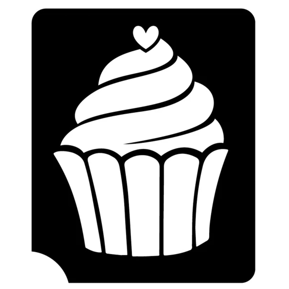 Art Factory Glitter Tattoo Stencil - Cupcake 411 (5/PK) | Facepaint.com art-factory-glitter-tattoo-stencil-cupcake-411-5-pk-facepaint-com