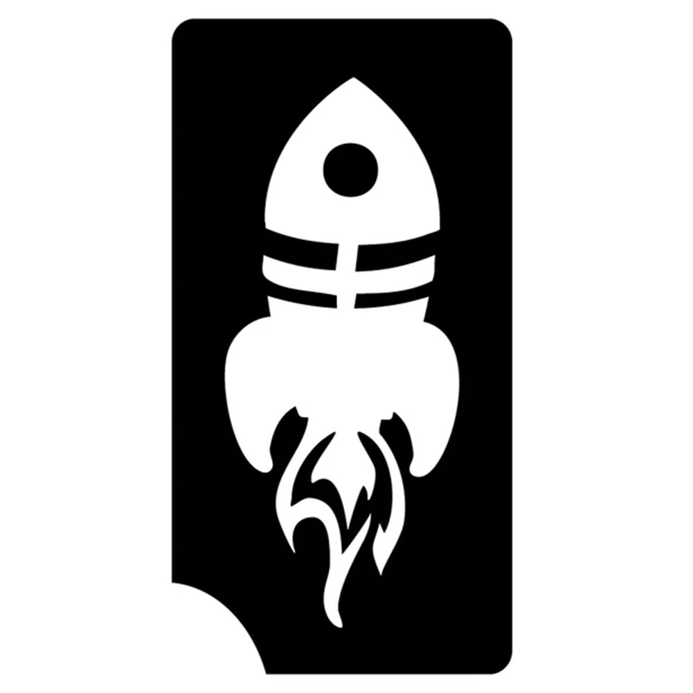 Art Factory Glitter Tattoo Stencil - Rocket 736 (5/PK) | Facepaint.com