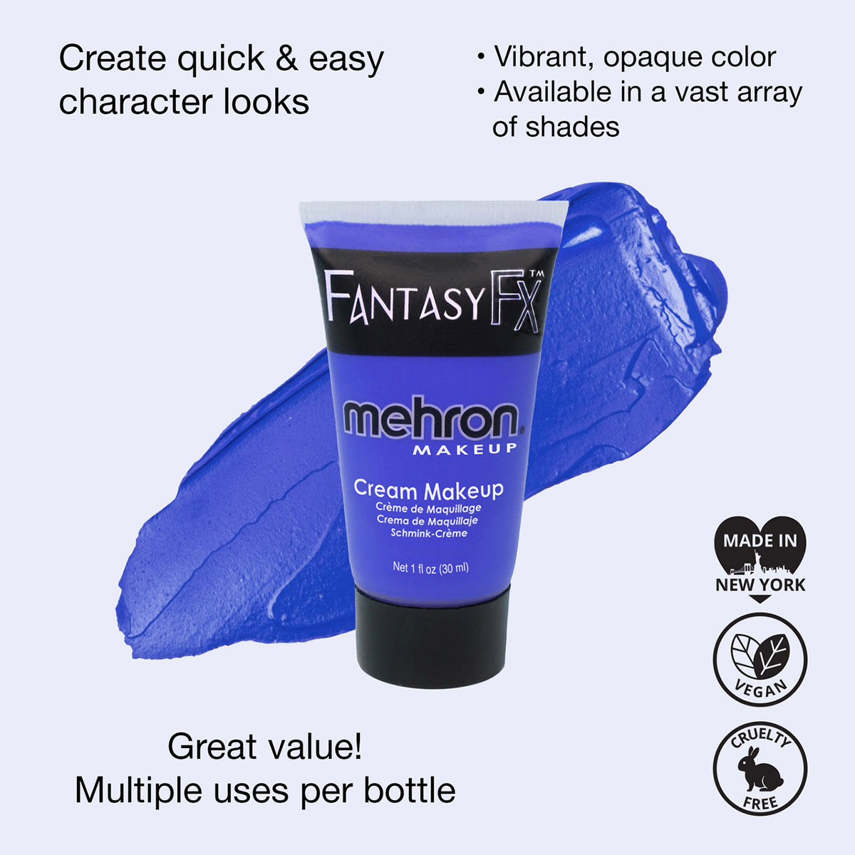 Mehron Fantasy FX Face Paint Tubes - Blue BL (1 oz)