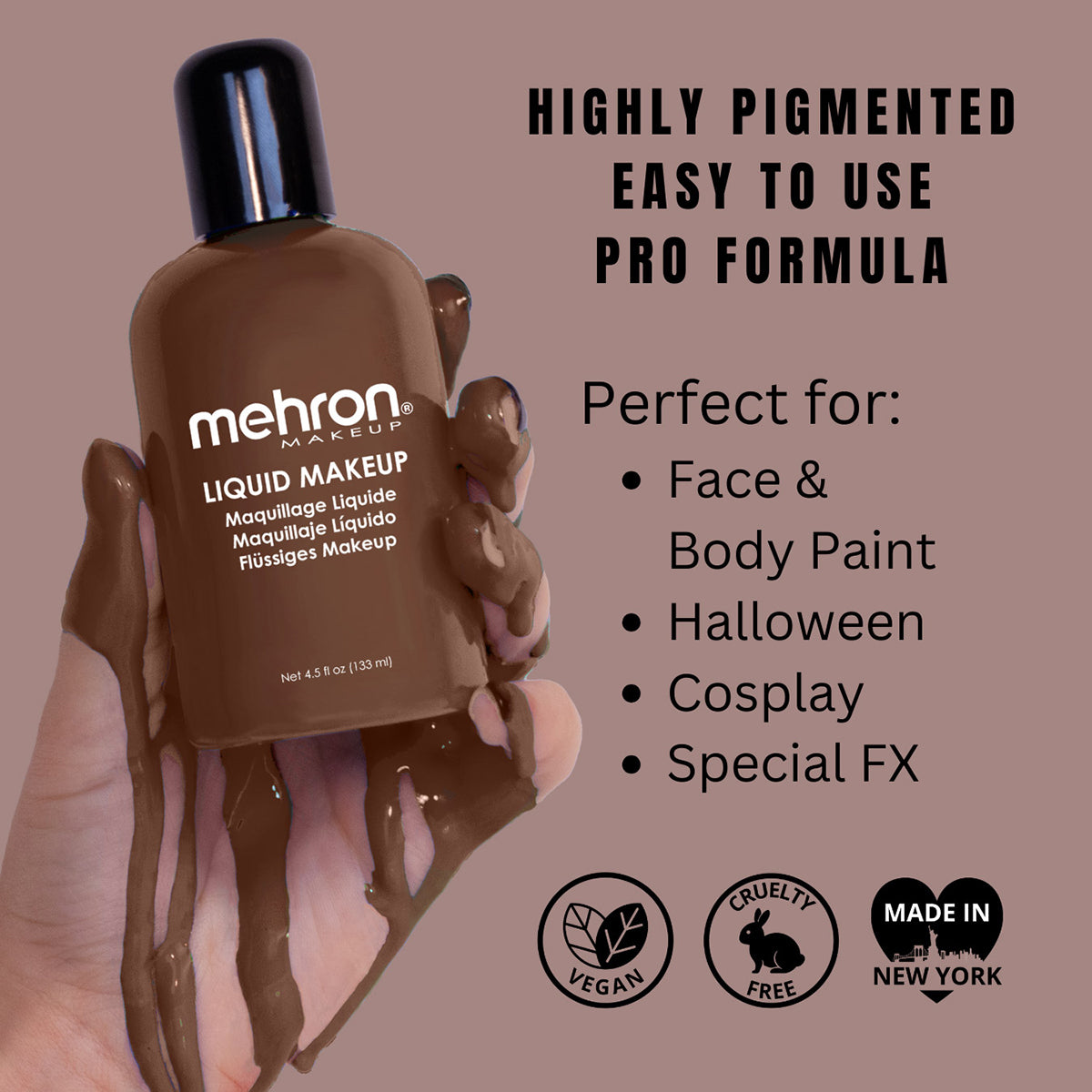 Mehron Liquid Face Paints - Sable Brown BR