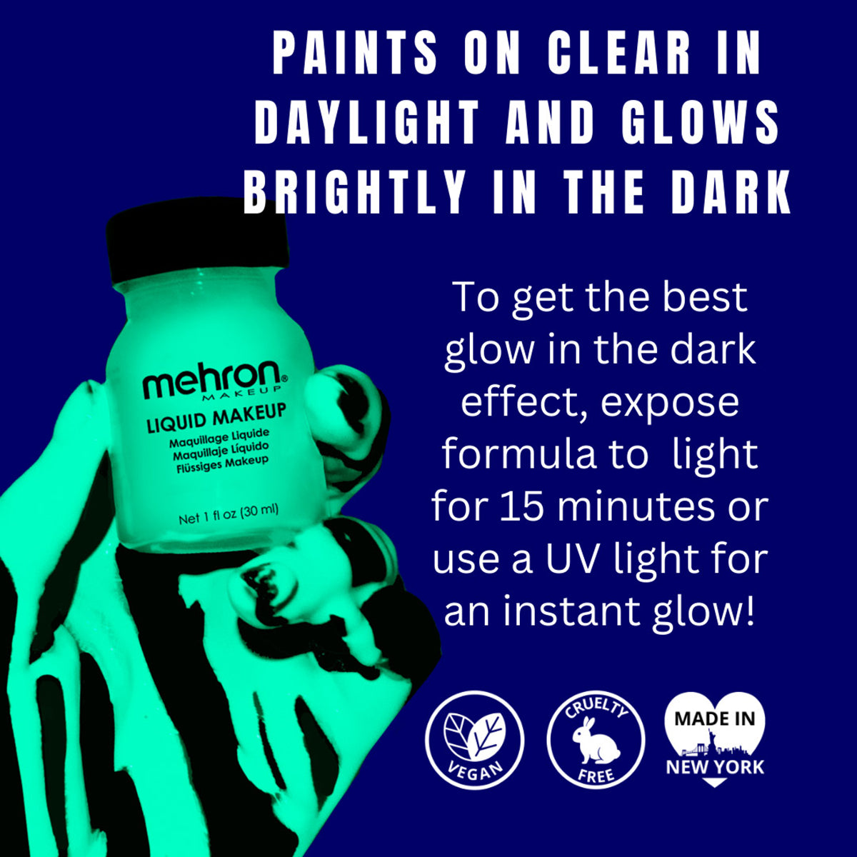 Mehron Liquid - Glow In The Dark White (1 oz)