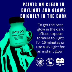 Mehron Liquid - Glow In The Dark White (1 oz)