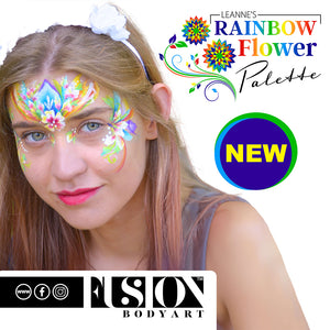 Fusion Body Art Face Painting Palette - Leanne's Rainbow Flower (6 x 10 gm)