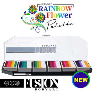 Fusion Body Art Face Painting Palette - Leanne's Rainbow Flower (6 x 10 gm)