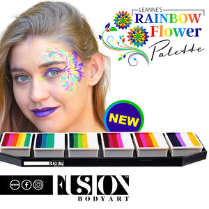 Fusion Body Art Face Painting Palette - Leanne's Rainbow Flower (6 x 10 gm)