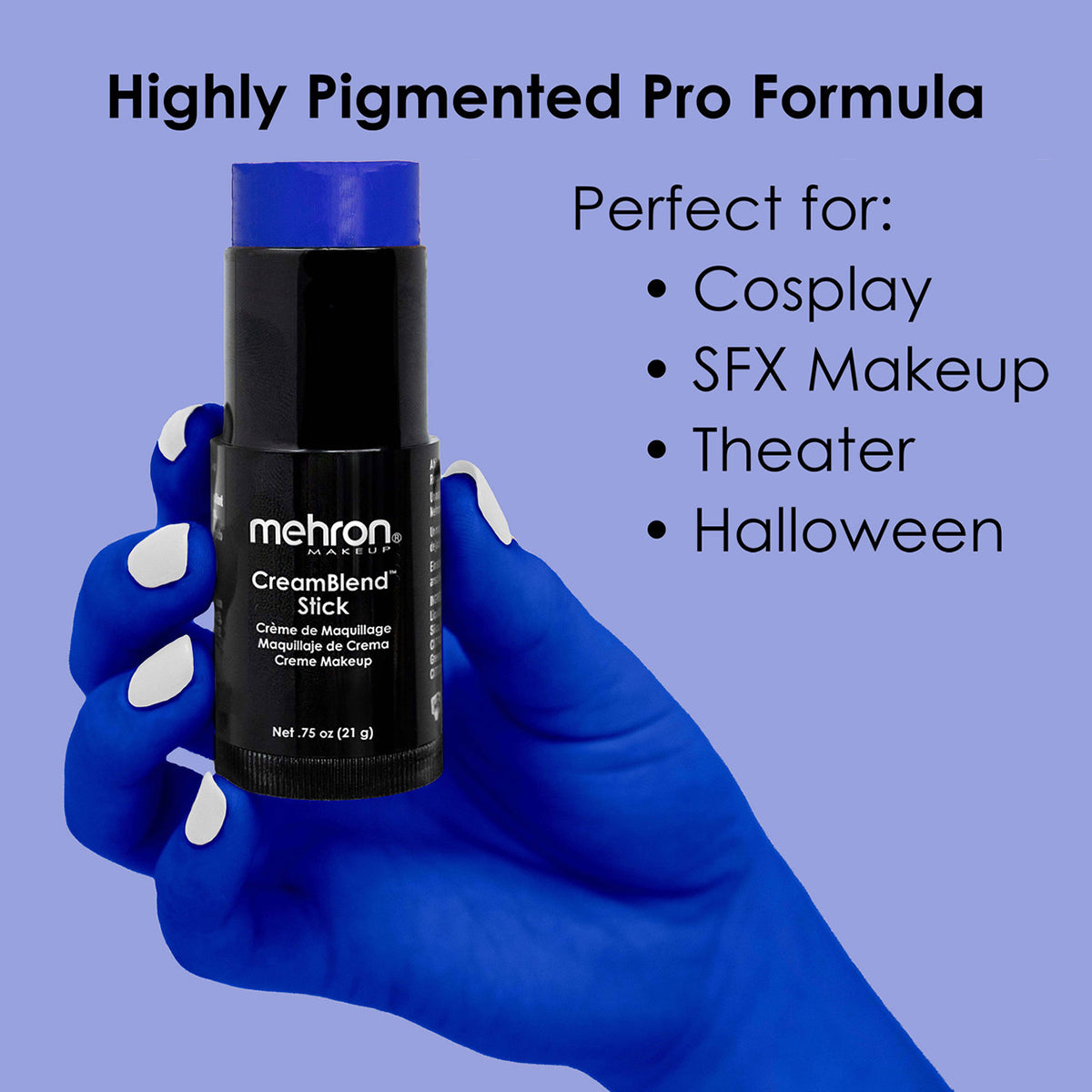Mehron CreamBlend Stick Makeup - Blue (400-BL)