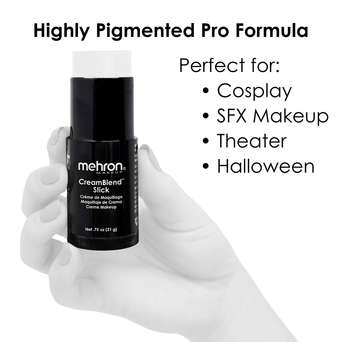 Mehron CreamBlend Stick Makeup - White