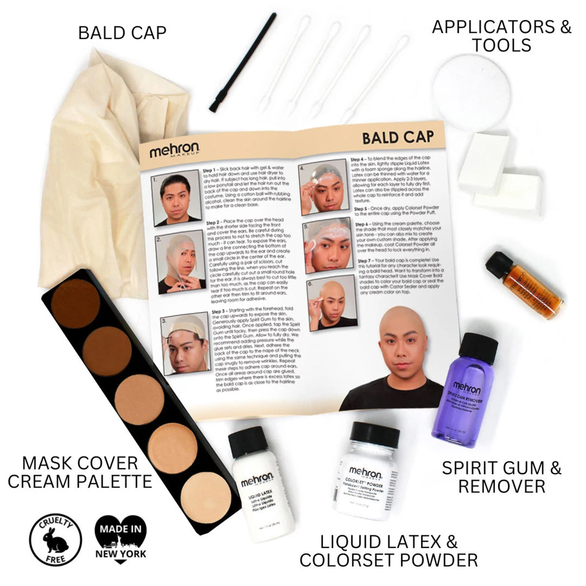 Mehron Bald Cap w/ Makeup