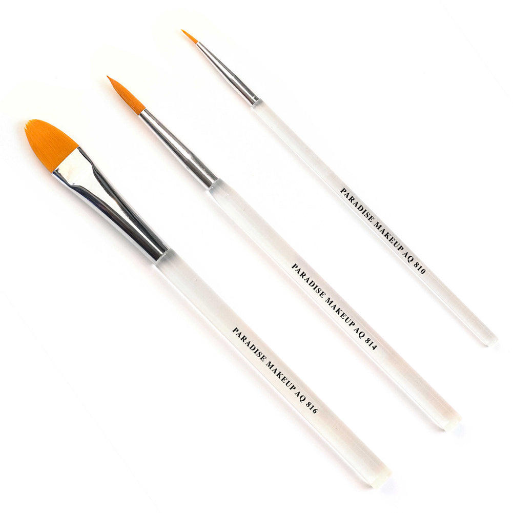 Mehron -Paradise Makeup AQ 3-pc Face & Body Paint Brush Set