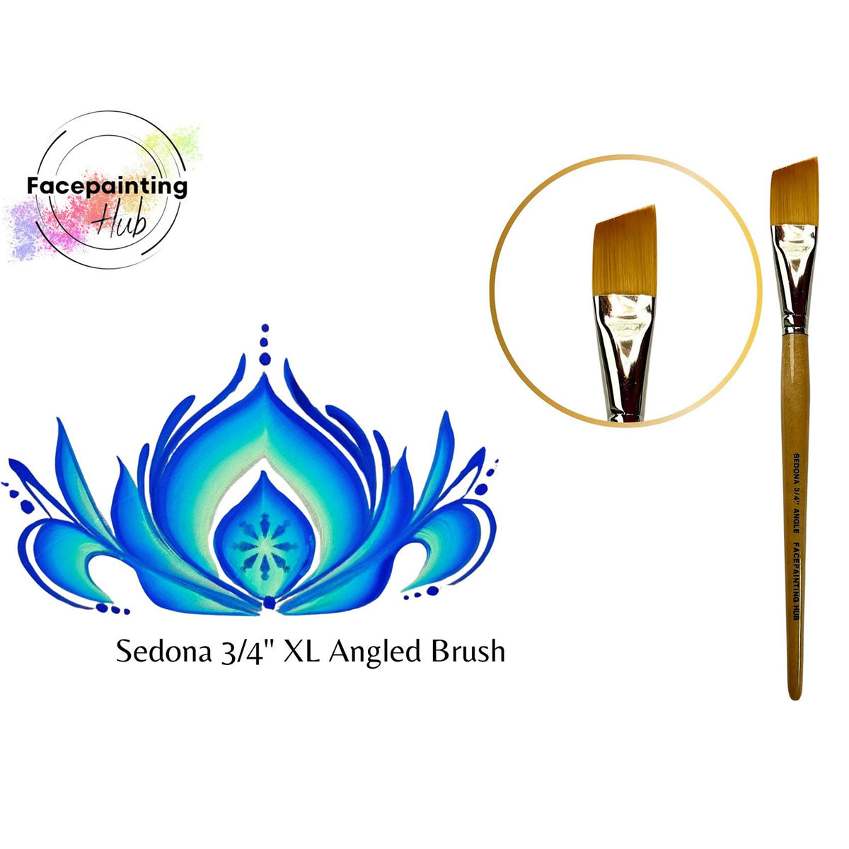 Facepainting Hub Angle Brush - Sedona XL  (3/4&quot;)