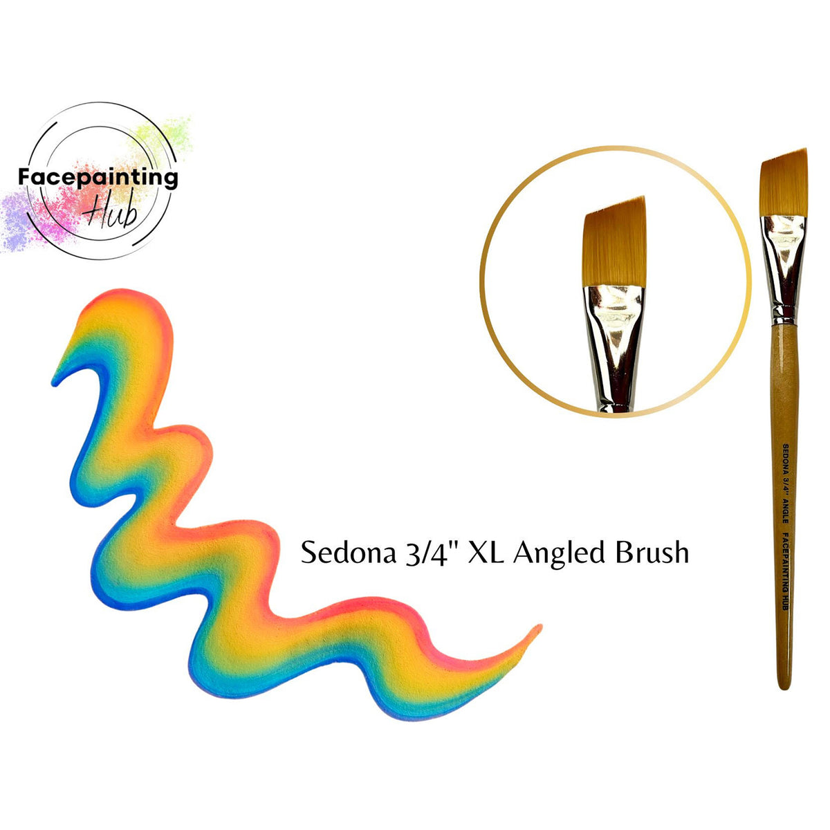 Facepainting Hub Angle Brush - Sedona XL  (3/4&quot;)