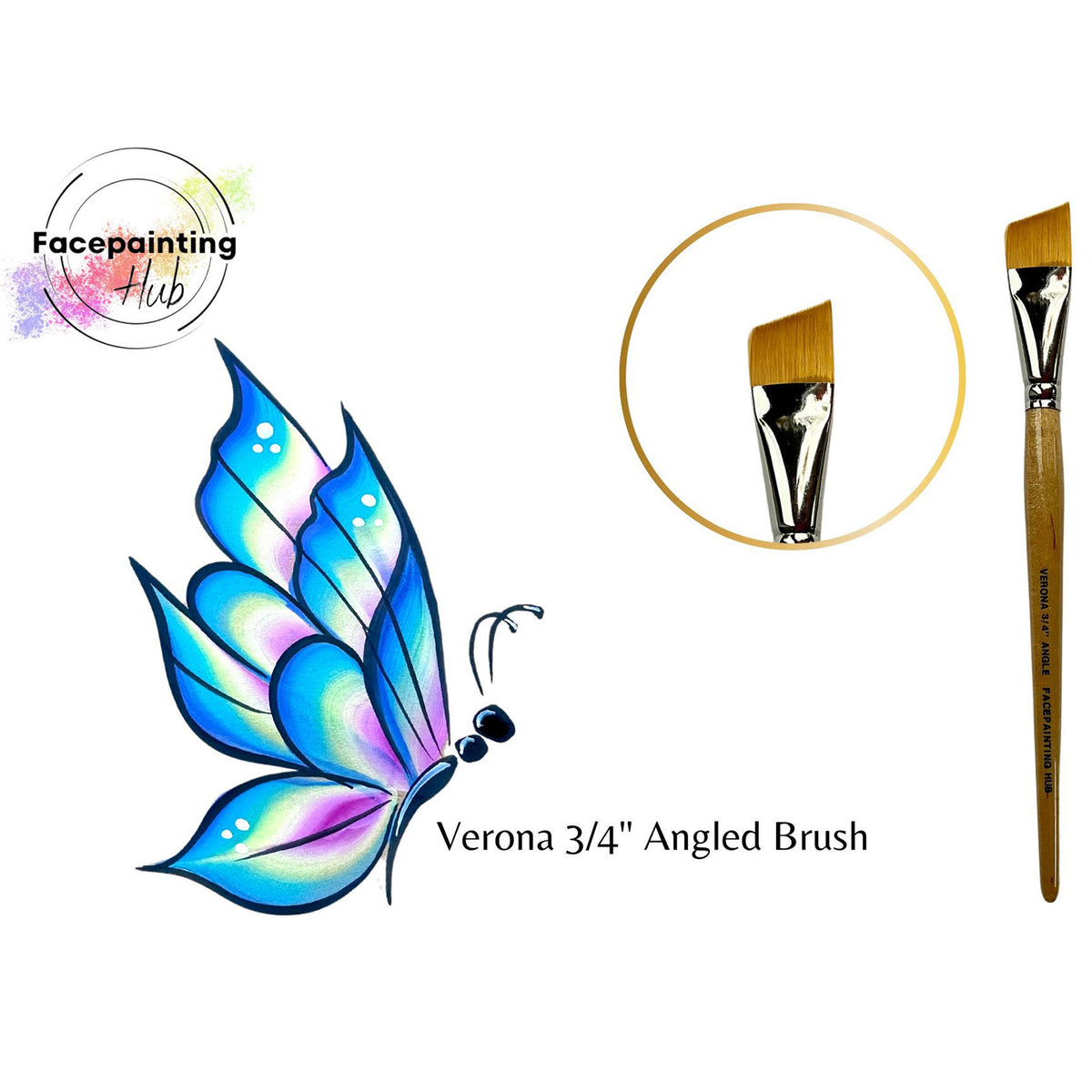 Facepainting Hub Angle Brush Brush - Verona (3/4&quot;)