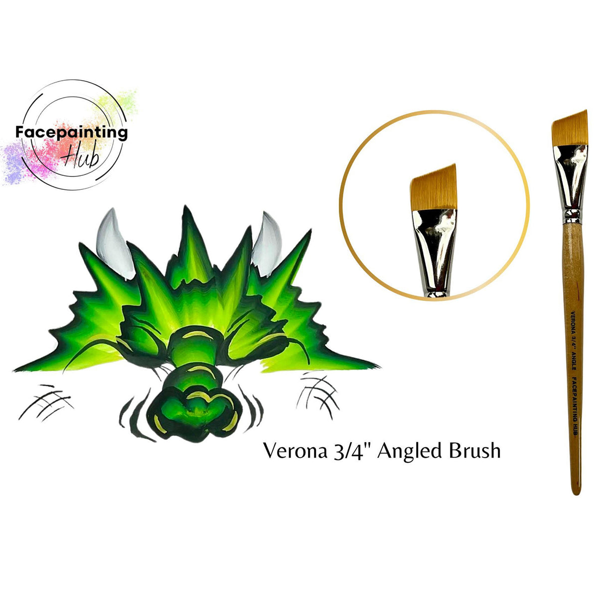 Facepainting Hub Angle Brush Brush - Verona (3/4&quot;)
