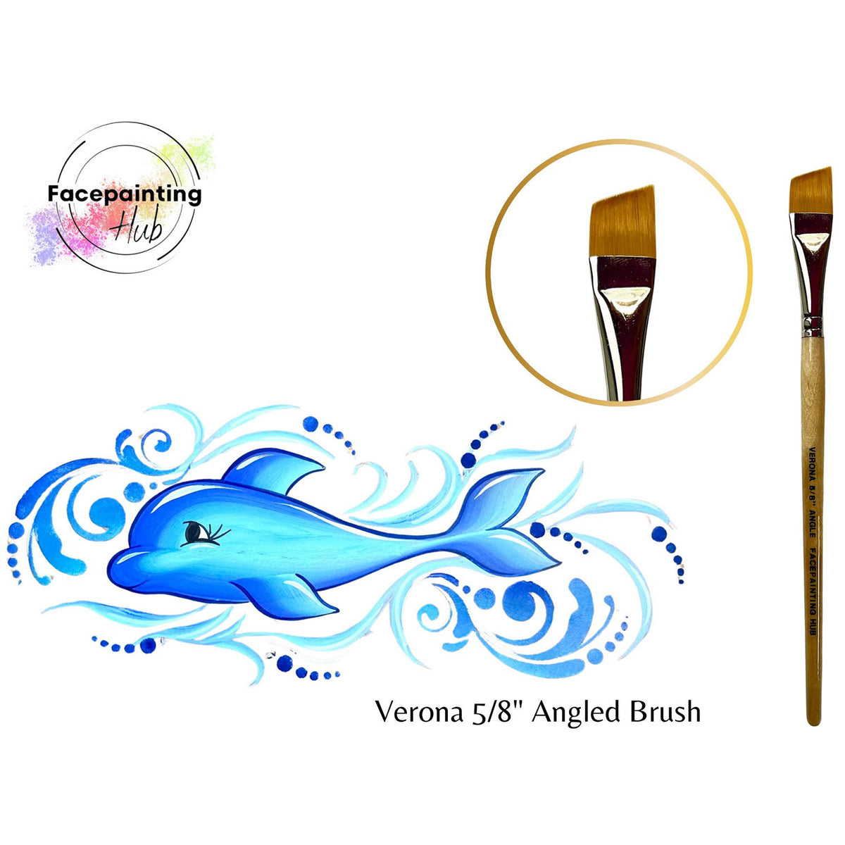 Facepainting Hub Angle Brush Brush - Verona (5/8&quot;)