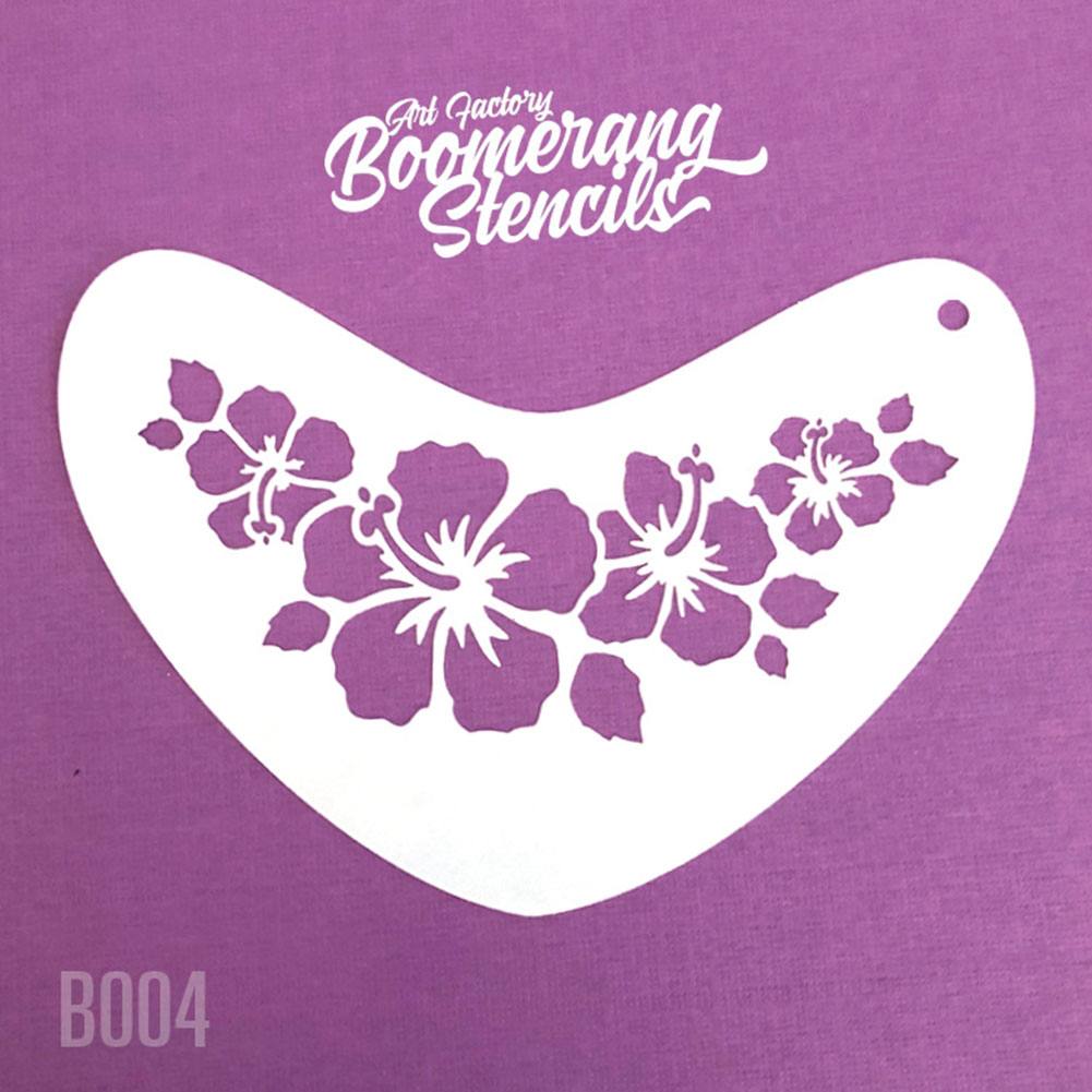 Art Factory Boomerang Stencil - Hibiscus Crown (B004)