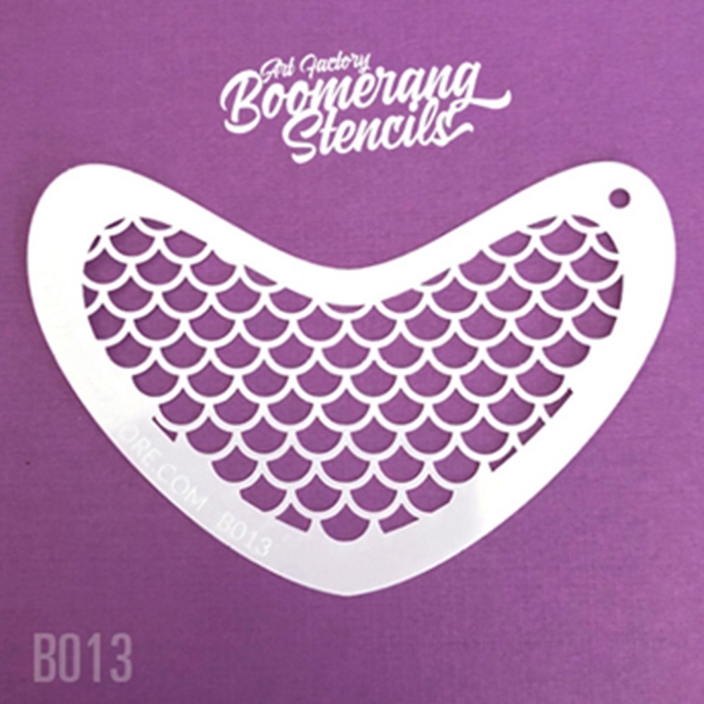 Art Factory Boomerang Stencil - Mermaid Scale (B013)