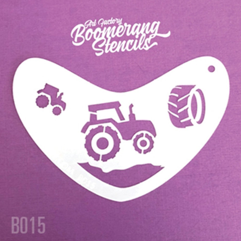 Art Factory Boomerang Stencil - Tractor (B015)
