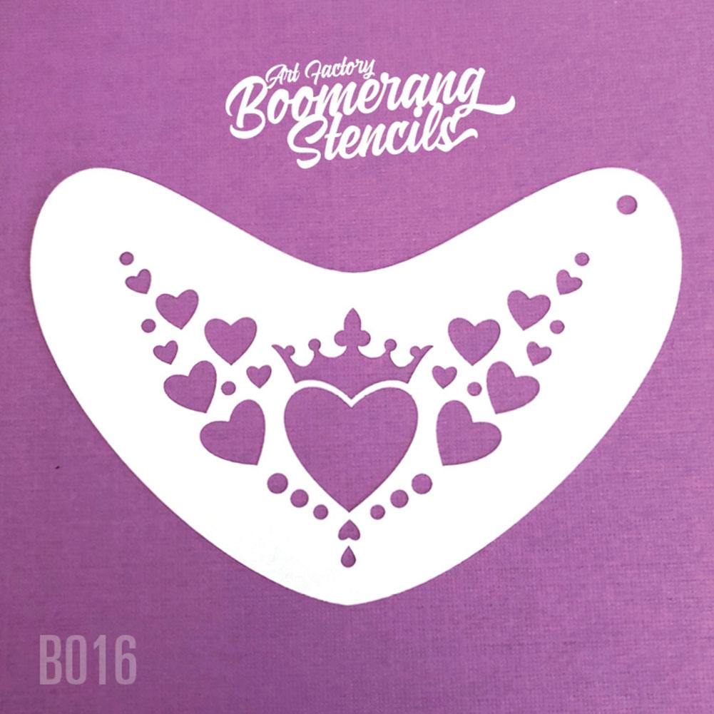 Art Factory Boomerang Stencil - Heart Crown (B016)