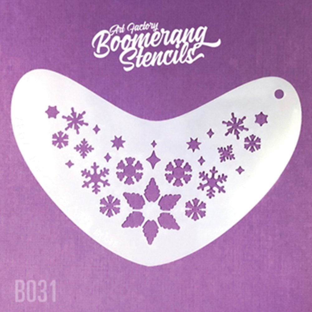 Art Factory Boomerang Stencil - Whimsey Snowflakes (B031)