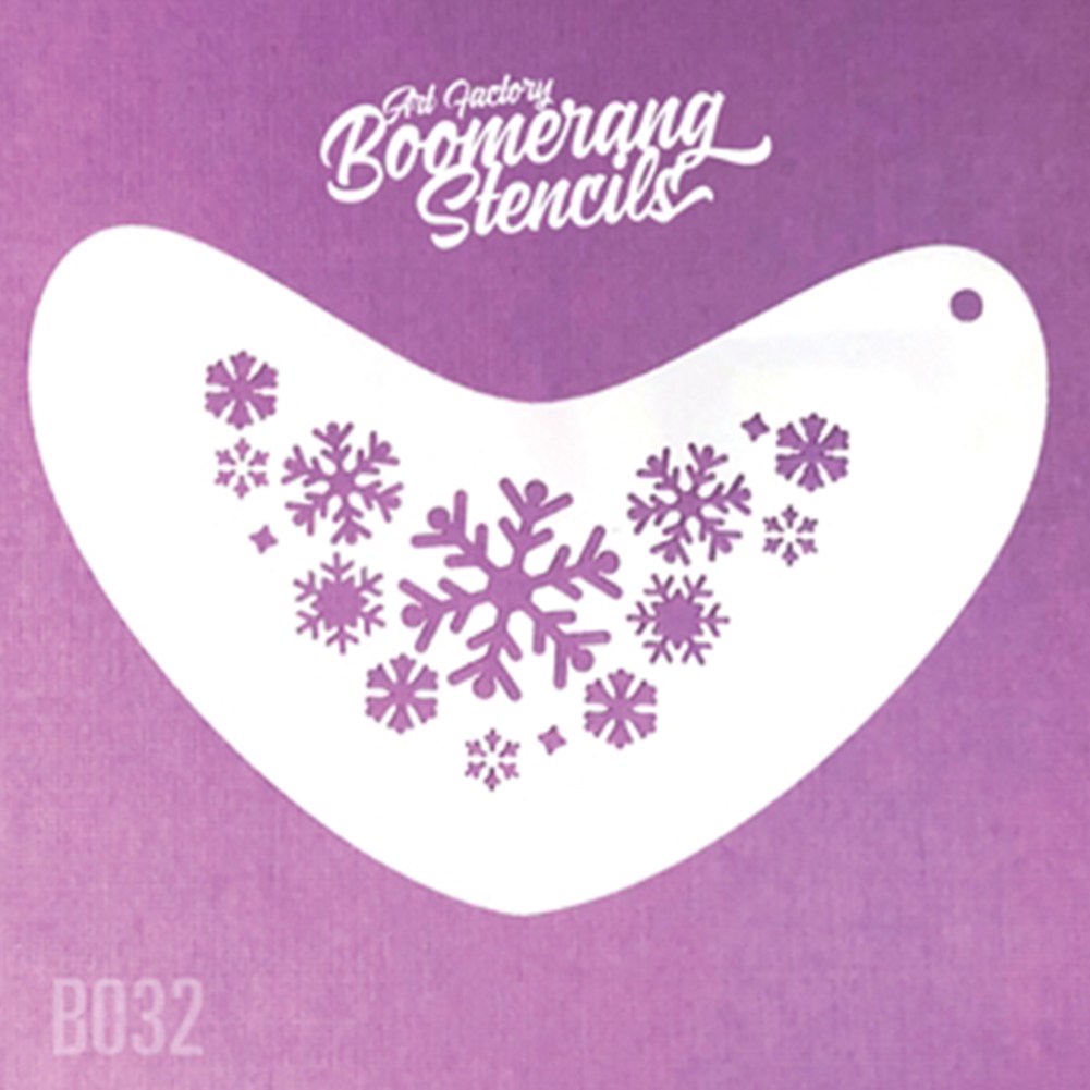 Art Factory Boomerang Stencil - Frozen Snowflakes (B032)