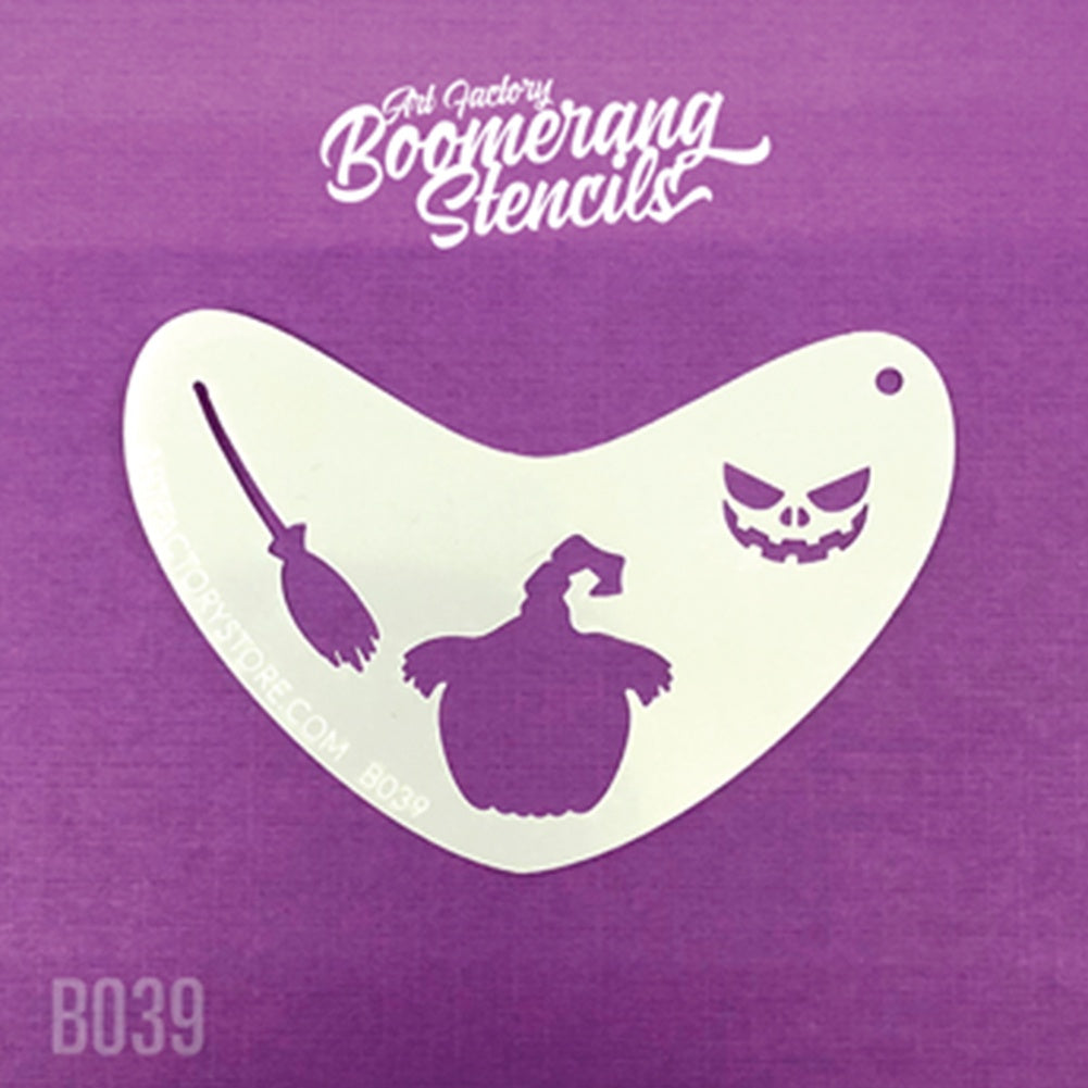 Art Factory Boomerang Stencil - Spooky Pumpkin (B039)