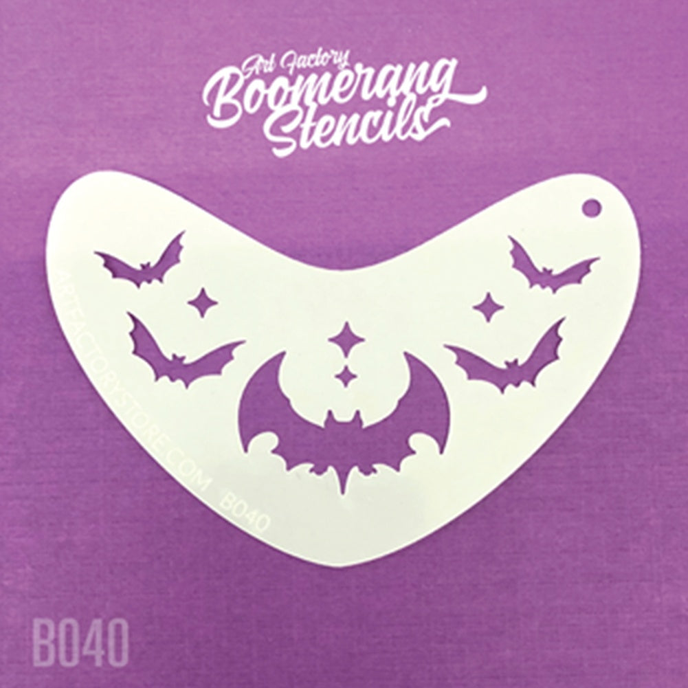 Art Factory Boomerang Stencil - Bat Crown (B040)
