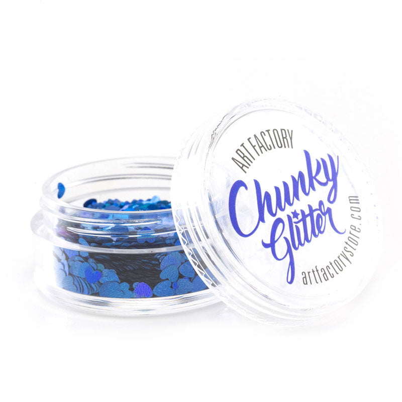 Art Factory Chunky Glitter - Blue Hearts