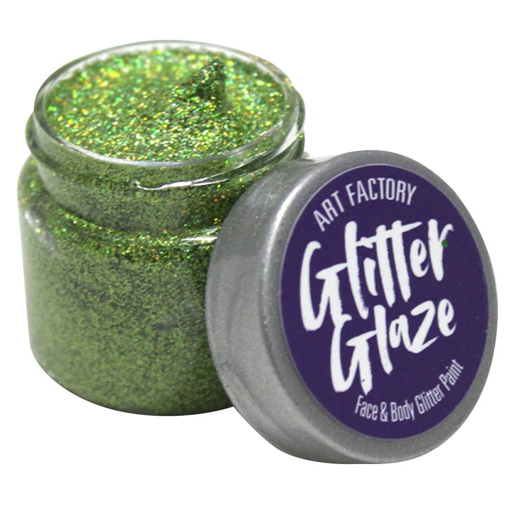 Art Factory Glitter Glaze -  Green (1 oz)