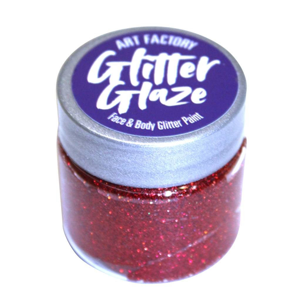 Art Factory Glitter Glaze -  Red (1 oz)