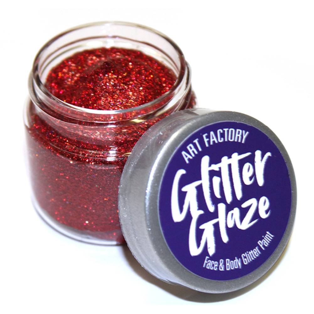 Art Factory Glitter Glaze -  Red (1 oz)