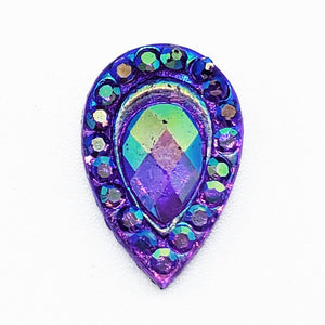 Resin Rhinestone Blings - Flatback, Purple Tear Drop (12 mm, 20/pack)