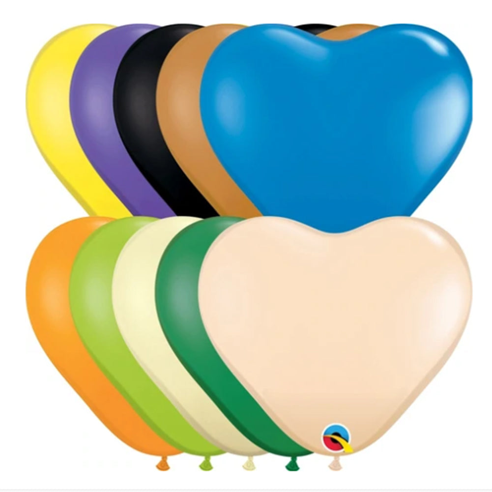 Qualatex Heart Shaped Balloons - 6&quot; (100/bag)
