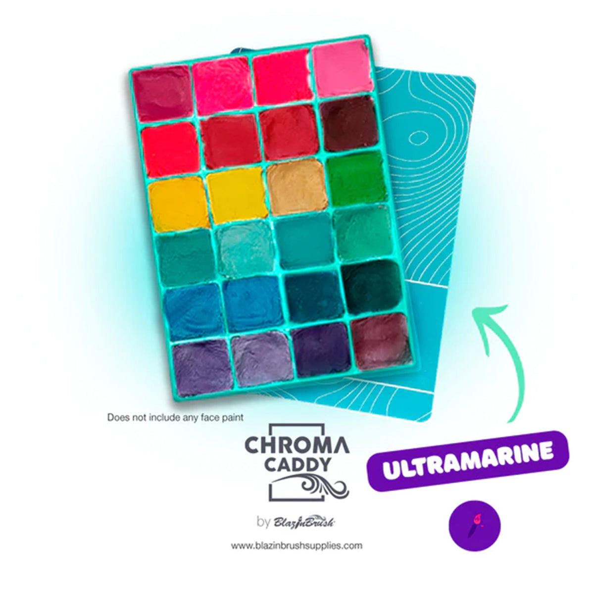 Blazin Brush Chroma Caddy Empty Silicone Palette - Ultramarine (24 Colors)