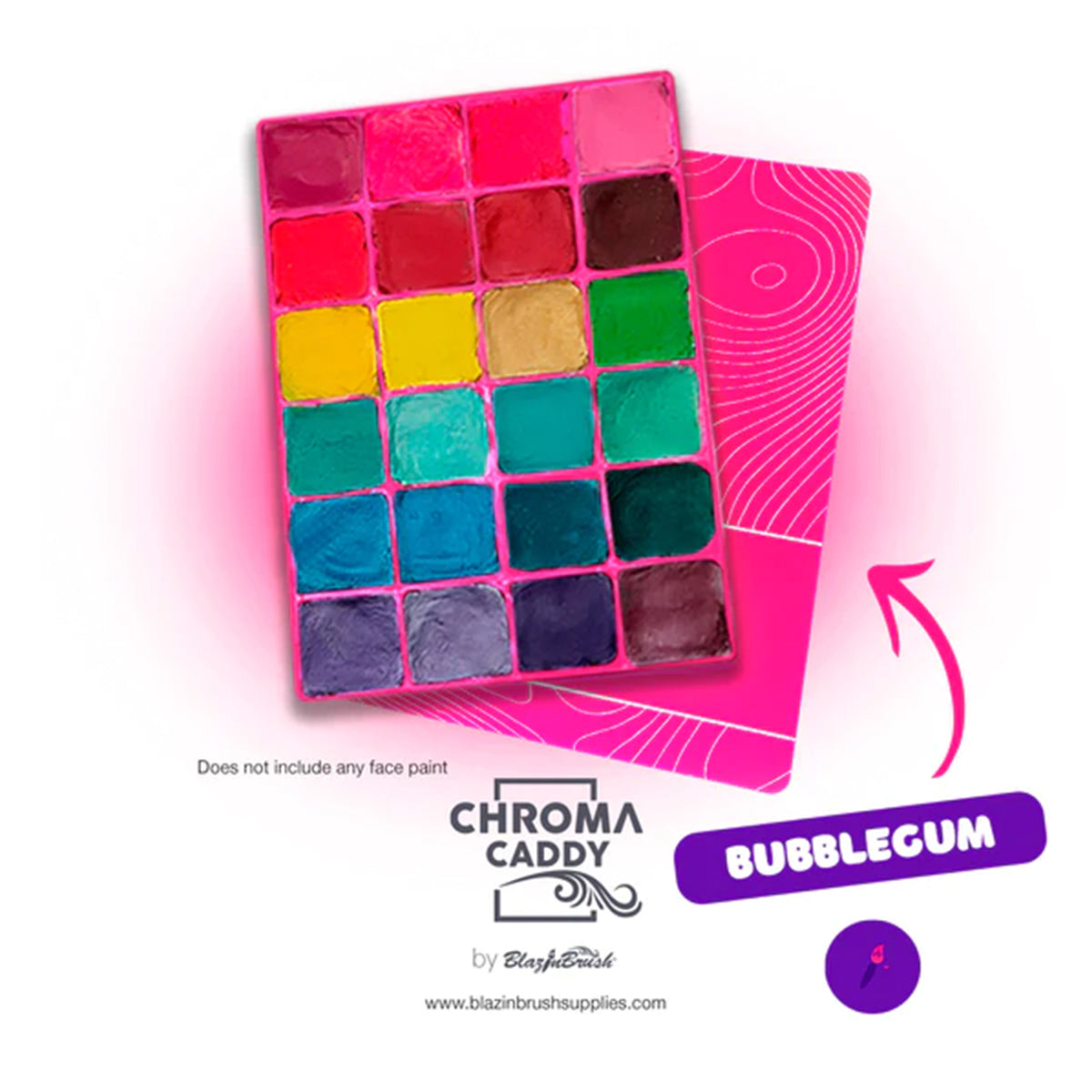 Blazin Brush Chroma Caddy Empty Silicone Palette - Bubblegum (24 Colors)