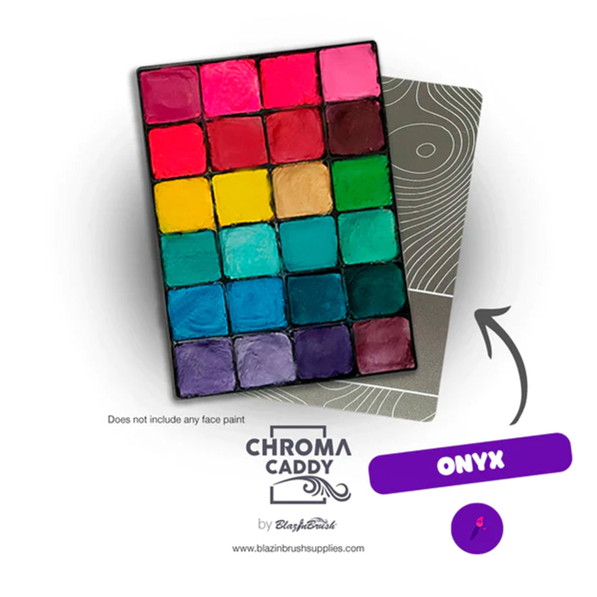 Blazin Brush Chroma Caddy Empty Silicone Palette - Onyx (24 Colors)