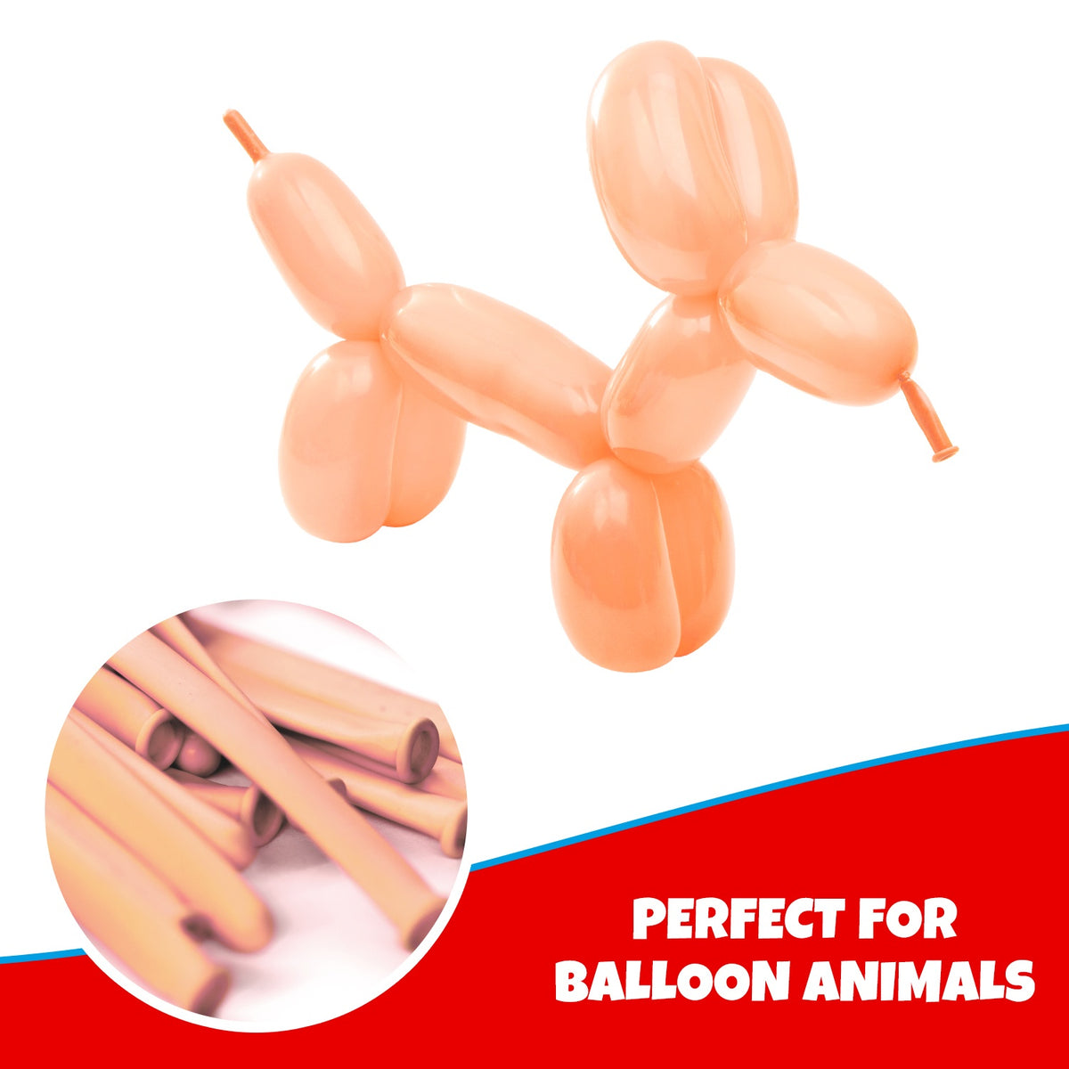 Clownatex 260 Twisting Balloons - Blush (100/bag)