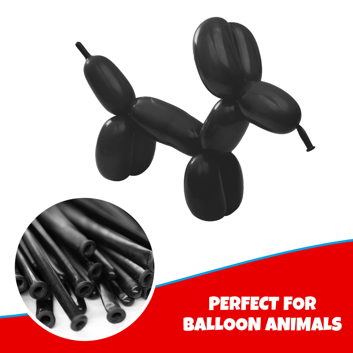 Clownatex 260 Twisting Balloons - Black (100/bag)