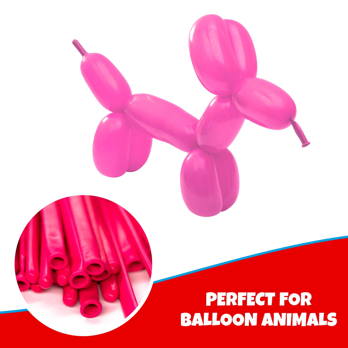 Clownatex 260 Twisting Balloons - Fuchsia (100/bag)