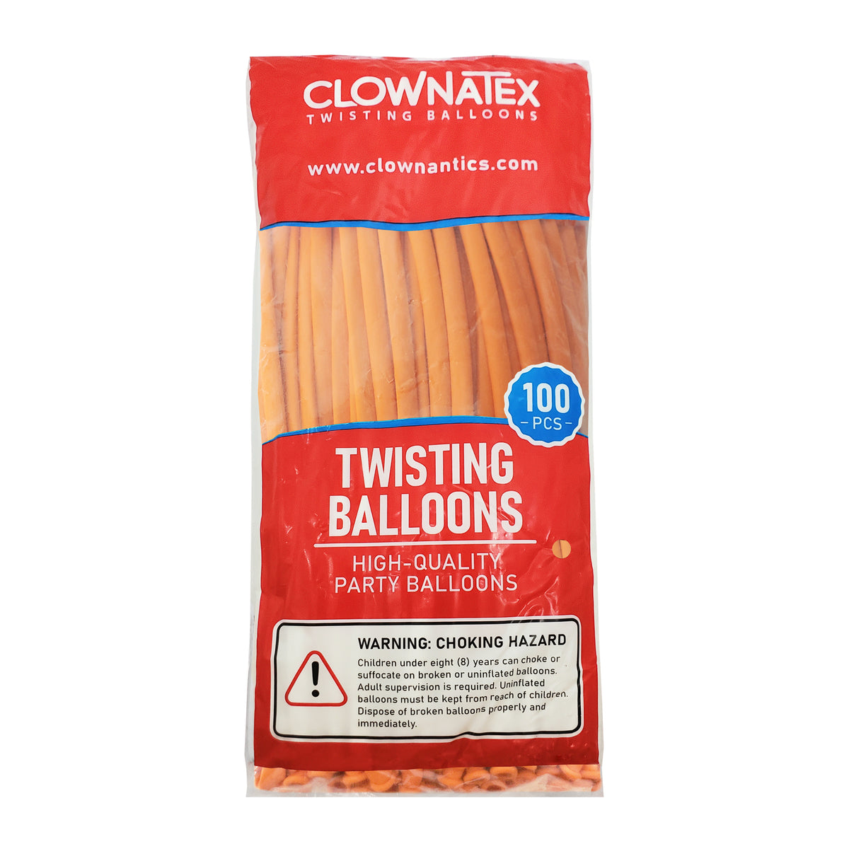 Clownatex 260 Twisting Balloons - Orange (100/bag)