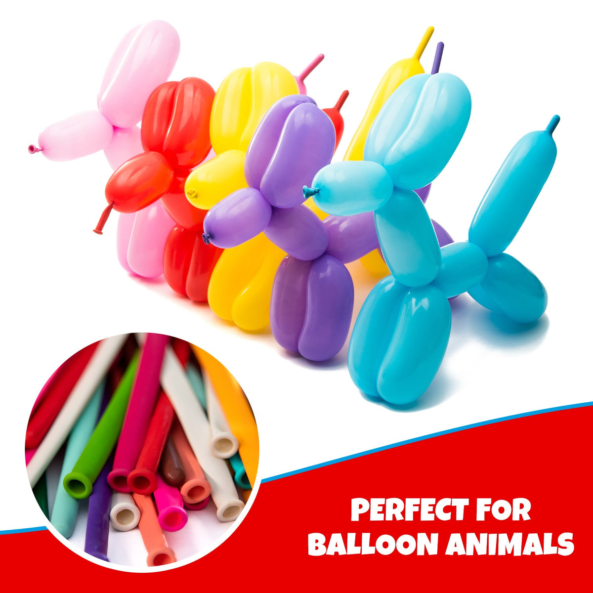 Clownatex 260 Twisting Balloons - Assorted Party Pack (100/bag)