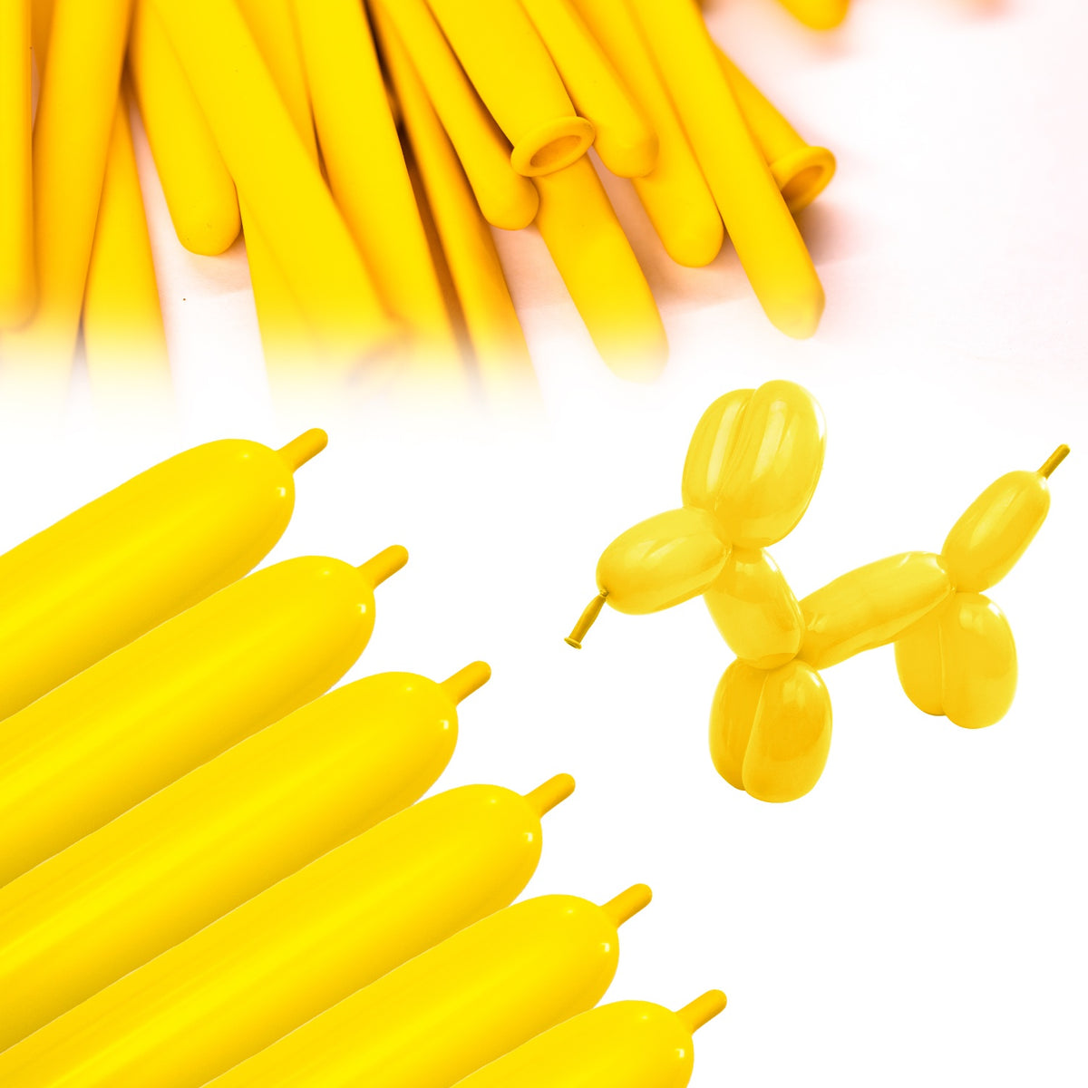 Clownatex 260 Twisting Balloons - Yellow (100/bag)