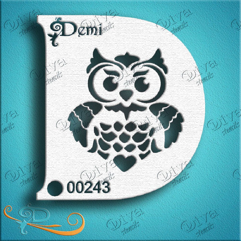 Diva Face Painting Stencil - Demi Owl