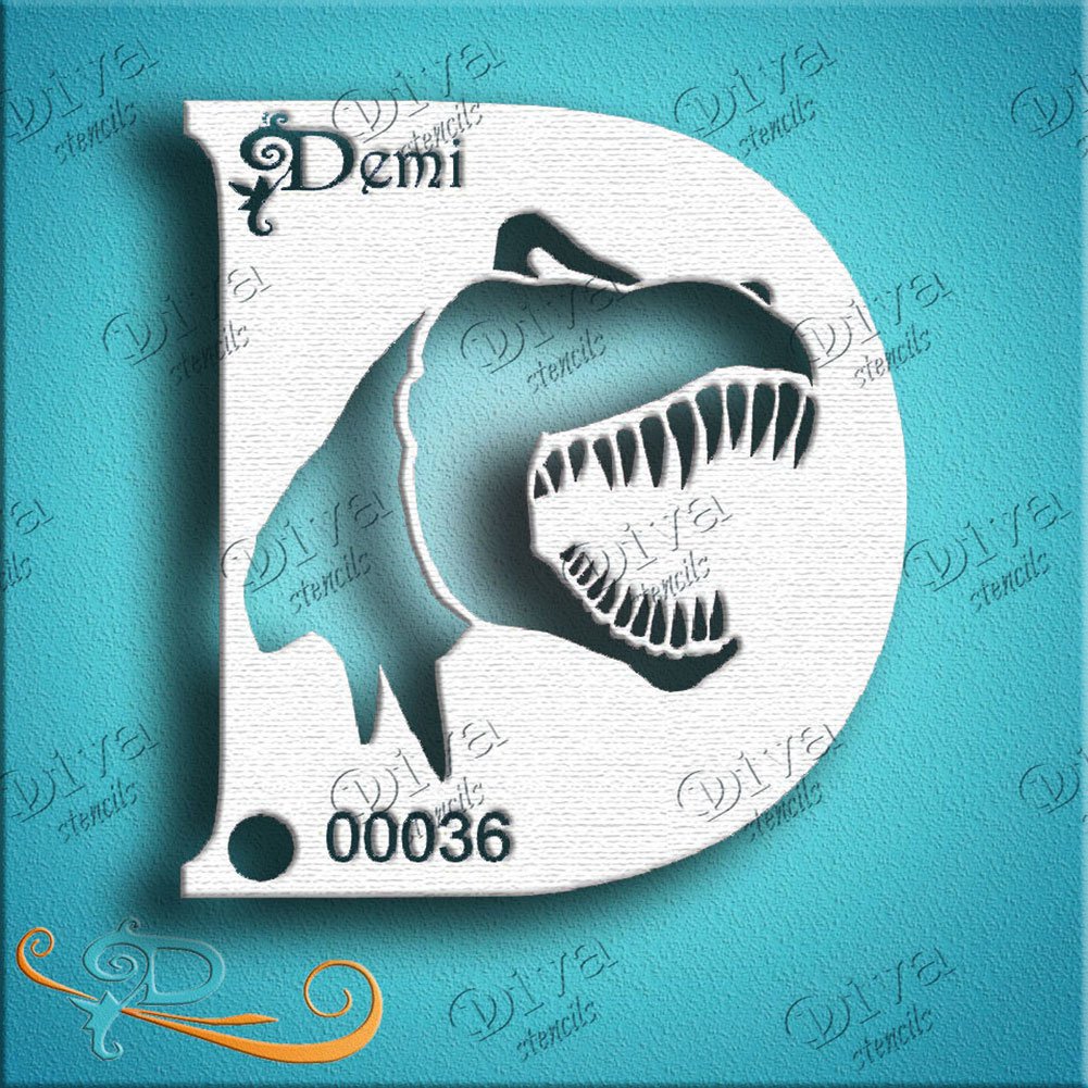 Diva Face Painting Stencil - Diva Demi Dino