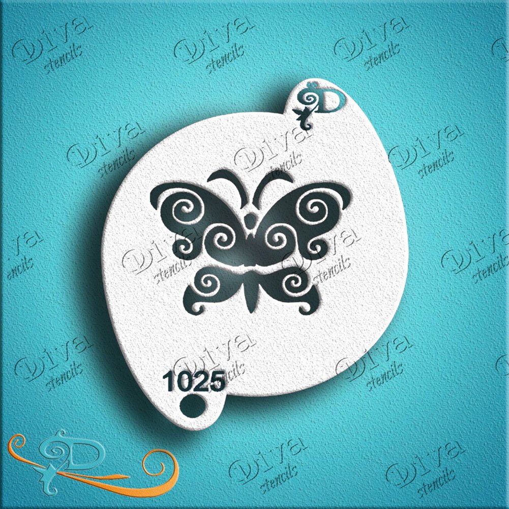 Diva Face Painting Stencil - Butterfly 4