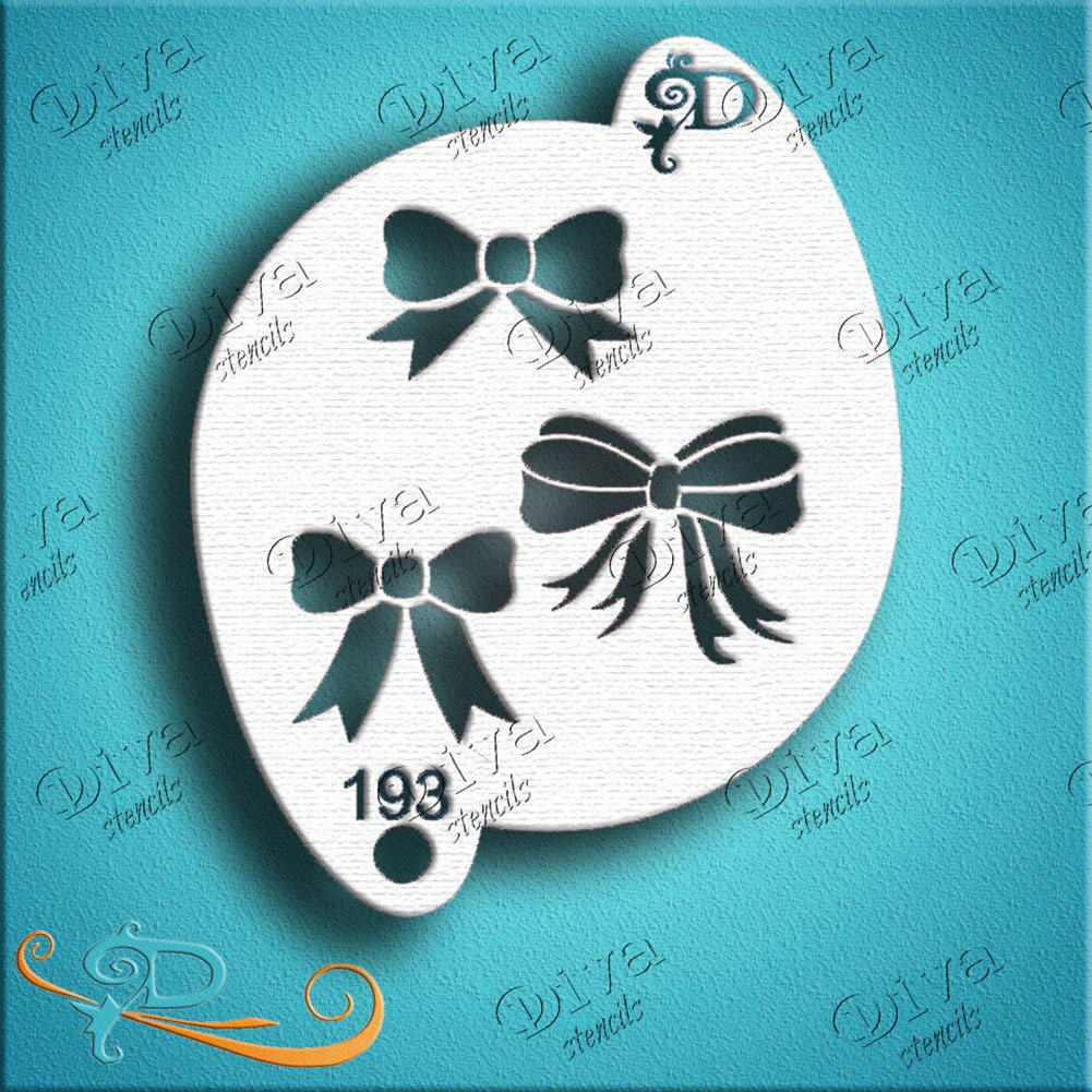 Diva Face Painting Stencil - Bows for Accents
