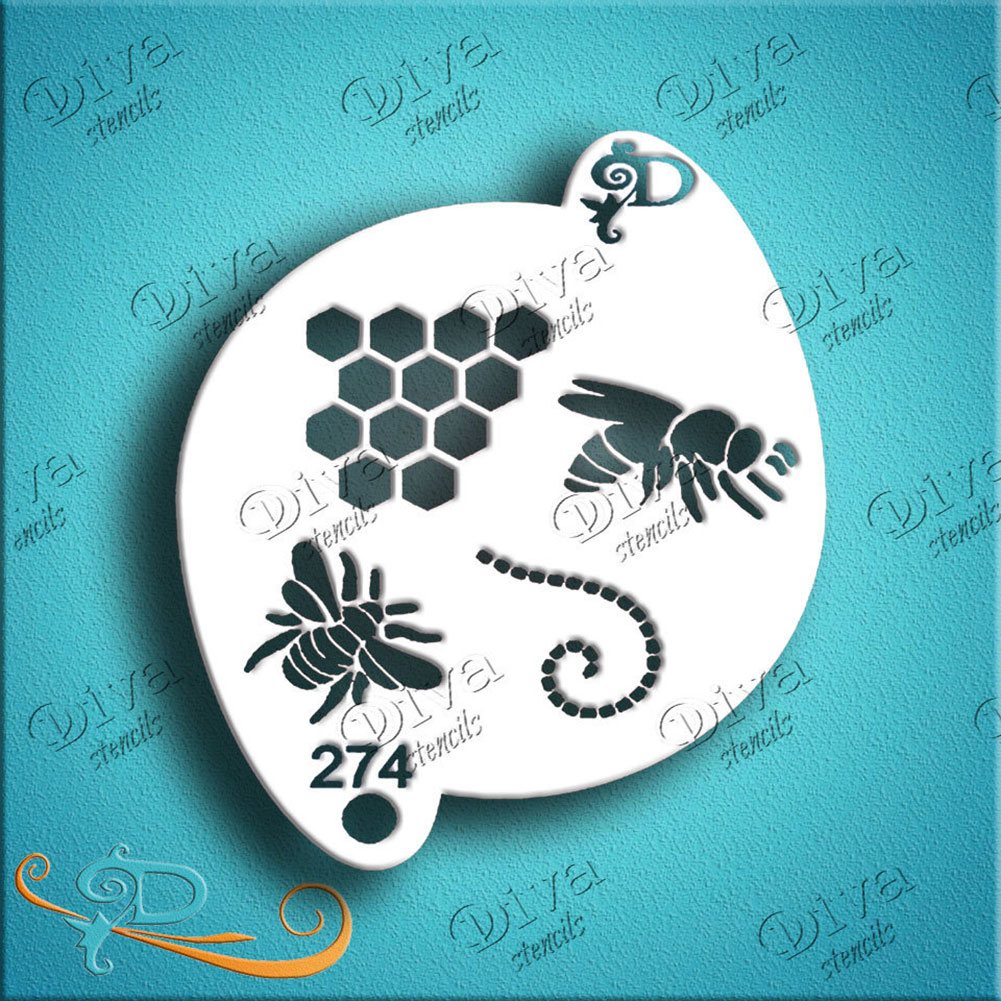 Diva Face Painting Stencil - Bees with Elements