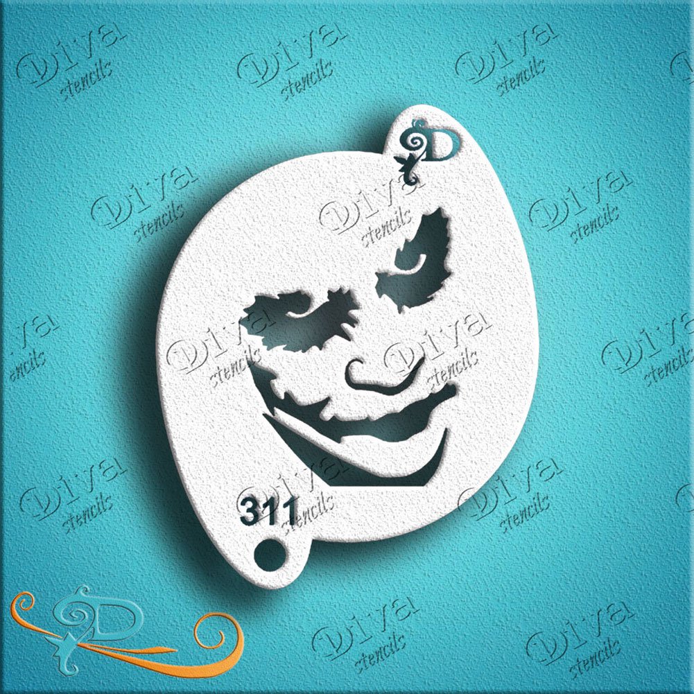 Diva Face Painting Stencil - Joker