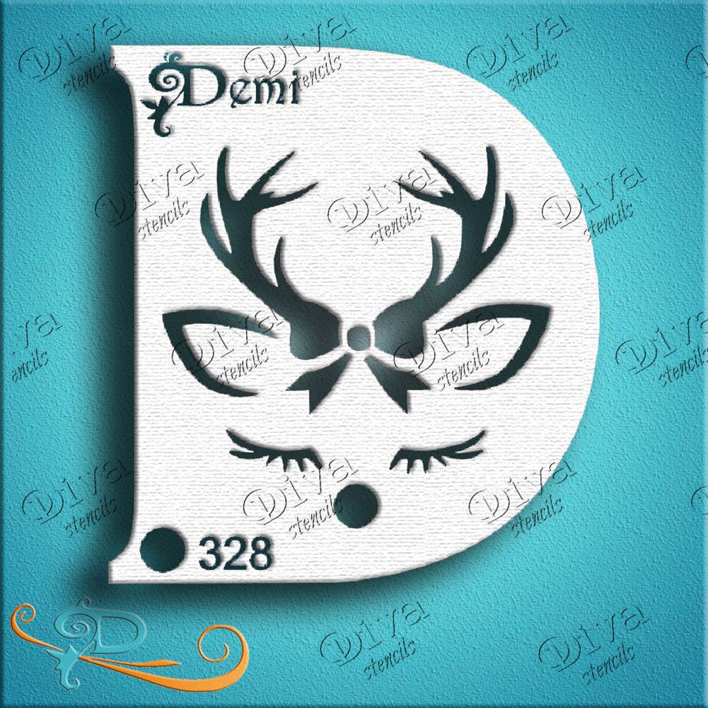 Diva Face Painting Stencil - Diva Demi Deer Girl